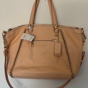 NWT Coach Whiplash Leather Prairie Satchel Apricot F34339